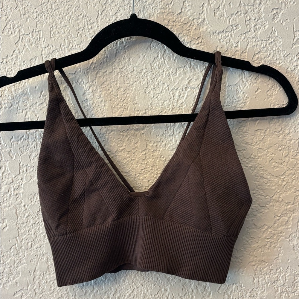 Tilly’s Full Tilt Brown Deep V Double Stranded Bralette!🪐
